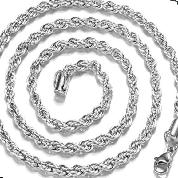 925 Sterling Silver Rope Necklace NWT - Picture 5 of 5